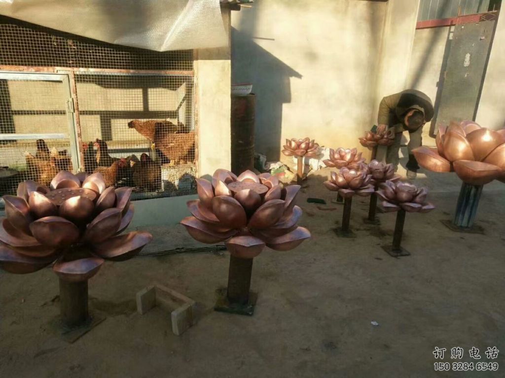 異形水蓮雕塑廠家 現代工廠小品 街頭不銹鋼水蓮雕塑廠