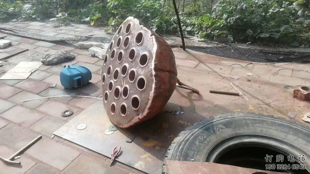 公園蓮蓬雕塑廠家 戶外擺件 創意不銹鋼蓮蓬雕塑定制