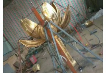 創(chuàng)意金蓮雕塑廠家 抽象小品 公園不銹鋼金蓮雕塑廠