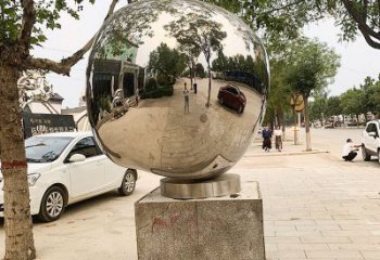 鏡面蘋果雕塑廠家 大型擺件  戶外不銹鋼蘋果雕塑定做