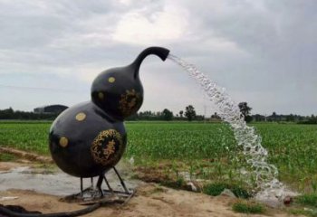 烤漆葫蘆雕塑廠家 公園噴水小品 戶外不銹鋼葫蘆雕塑廠