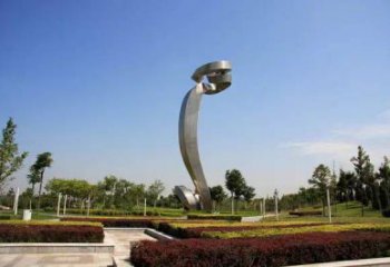 拉絲如意雕塑廠家 鏤空創意擺件 別墅區不銹鋼如意雕塑廠