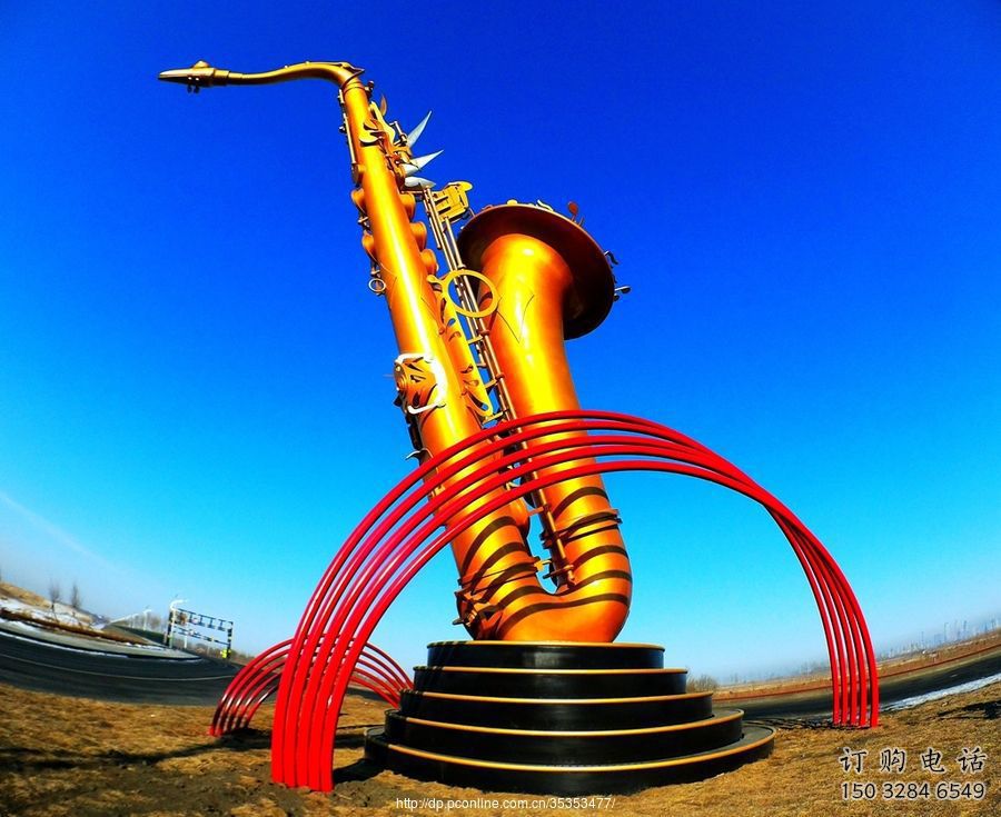 烤漆薩克斯雕塑廠家 戶外小品 大型不銹鋼薩克斯雕塑廠