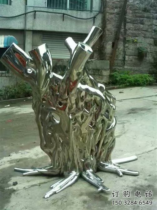 鍛造樹墩雕塑廠家 抽象小品 戶外不銹鋼樹墩雕塑廠