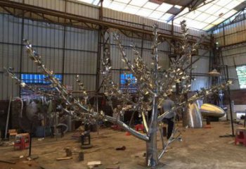 酒店樹雕塑廠家 現(xiàn)代小品 歐式不銹鋼樹雕塑廠