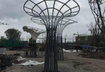 創(chuàng)意樹冠雕塑廠家 鏤空小品 公園不銹鋼樹冠雕塑廠