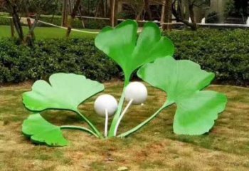 廣場銀杏葉雕塑廠家 公園小品 仿真不銹鋼銀杏葉雕塑廠