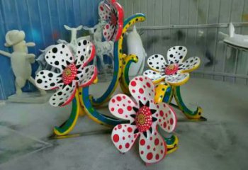 廣場(chǎng)喇叭花雕塑廠家 彩繪小品 仿真不銹鋼喇叭花雕塑廠
