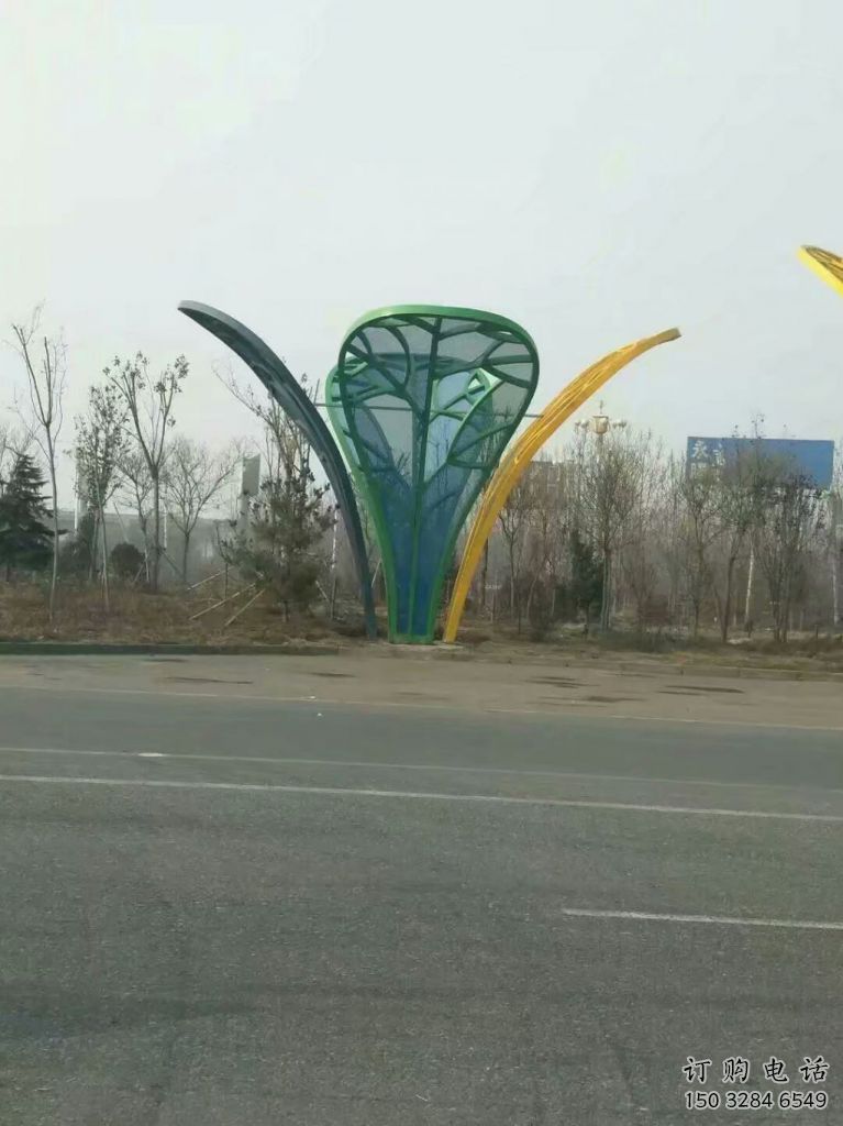 創(chuàng)意芭蕉葉雕塑廠家 烤漆小品 公園不銹鋼芭蕉葉雕塑廠