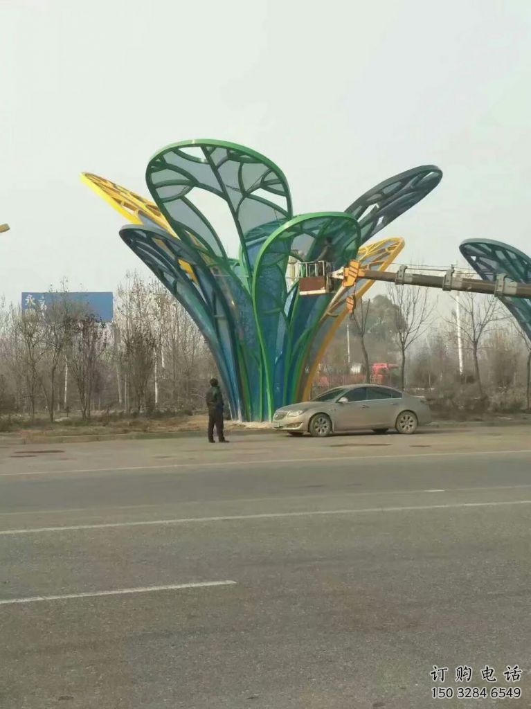 大型芭蕉葉雕塑廠家 鍛造小品 抽象不銹鋼芭蕉葉雕塑廠