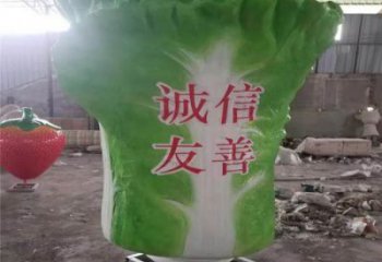 抽象白菜雕塑廠家 公園仿真小品 大型不銹鋼白菜雕塑價格
