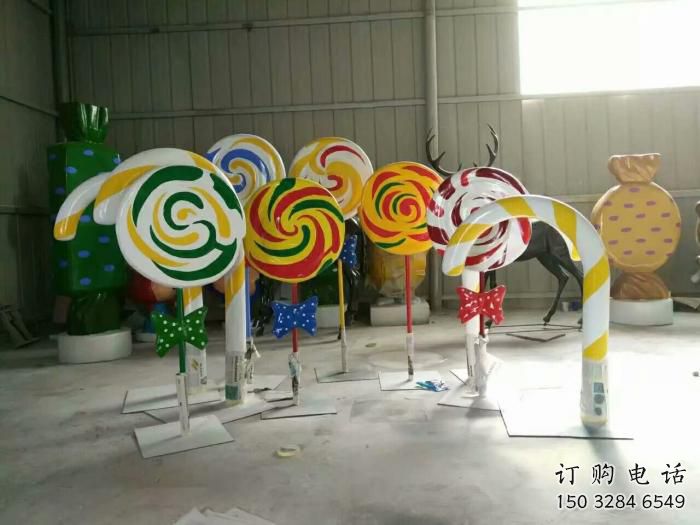 彩繪棒棒糖雕塑廠家 公園擺件 街頭不銹鋼棒棒糖雕塑廠