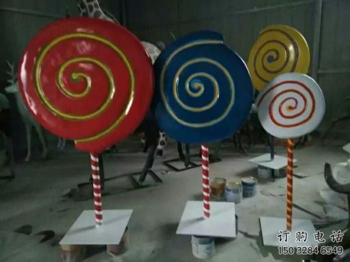 大型棒棒糖雕塑廠家 戶外小品 彩繪棒棒糖雕塑價格