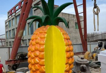 現代菠蘿雕塑廠家 大型別墅區擺件 仿真菠蘿雕塑定做