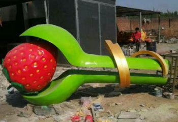 大型草莓雕塑廠家 鍛造小品 仿真不銹鋼草莓雕塑廠