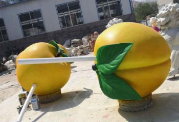 草地桃子雕塑廠家 現代小品 大型桃子雕塑價格