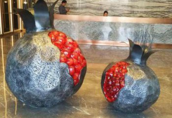 中式石榴雕塑廠家 戶外小品 現(xiàn)代不銹鋼石榴雕塑廠