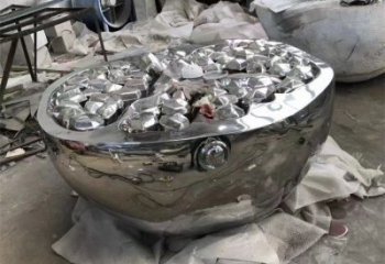 現(xiàn)代石榴雕塑廠家 大型別墅區(qū)擺件 創(chuàng)意不銹鋼石榴雕塑廠