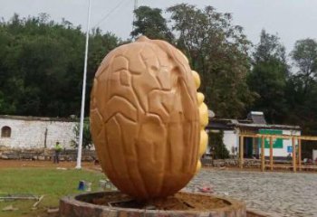 抽象核桃雕塑廠家 公園小品 戶外核桃雕塑廠