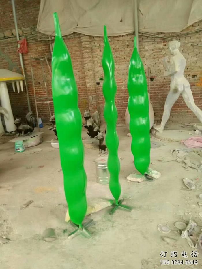 彩繪豆角雕塑廠家 仿真擺件 街頭豆角雕塑廠