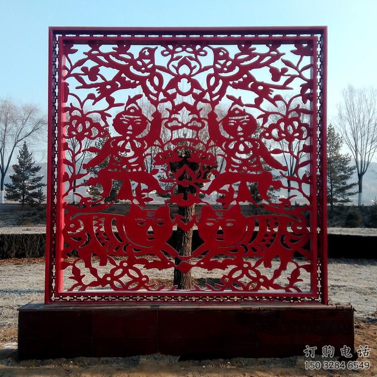 抽象窗花雕塑廠家 創意小品 現代不銹鋼窗花雕塑廠