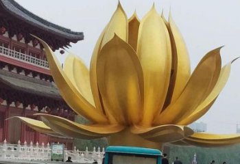 幾何紫荊花雕塑廠家 現代小品 創意不銹鋼紫荊花雕塑加工