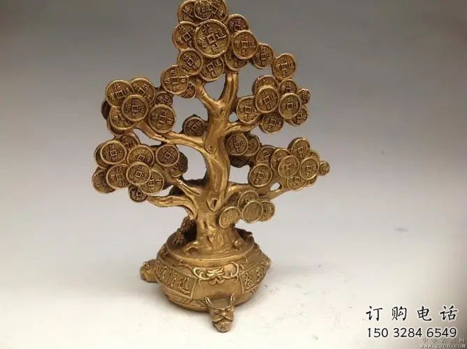 烤漆搖錢樹雕塑廠家 仿真小品 現代搖錢樹雕塑價格