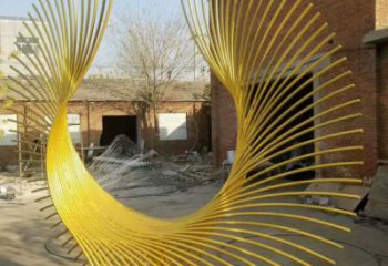 抽象鳳羽雕塑廠家 拉絲小品 戶外不銹鋼鳳羽雕塑廠