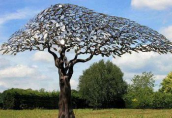 戶外搖錢樹雕塑廠家 噴漆小品 現(xiàn)代不銹鋼搖錢樹雕塑定做