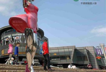 現(xiàn)代女孩雕塑廠家 大型別墅區(qū)擺件  大型不銹鋼女孩雕塑廠