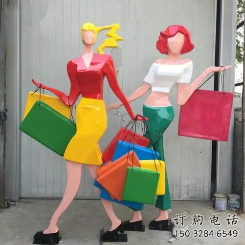 歐式女孩雕塑廠家 抽象擺件 大型商場不銹鋼女孩雕塑廠