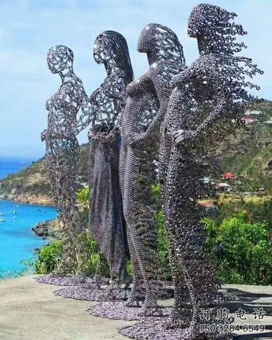 烤漆少女雕塑廠家 廣場小品  拉絲不銹鋼少女雕塑廠