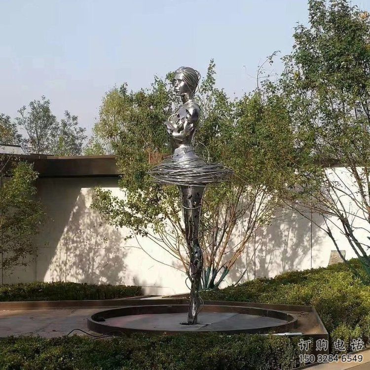 異形女子雕塑廠家 現代公園小品  創意不銹鋼女子雕塑工廠