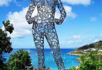 拉絲少女雕塑廠家 鏤空創意擺件 別墅區不銹鋼少女雕塑廠