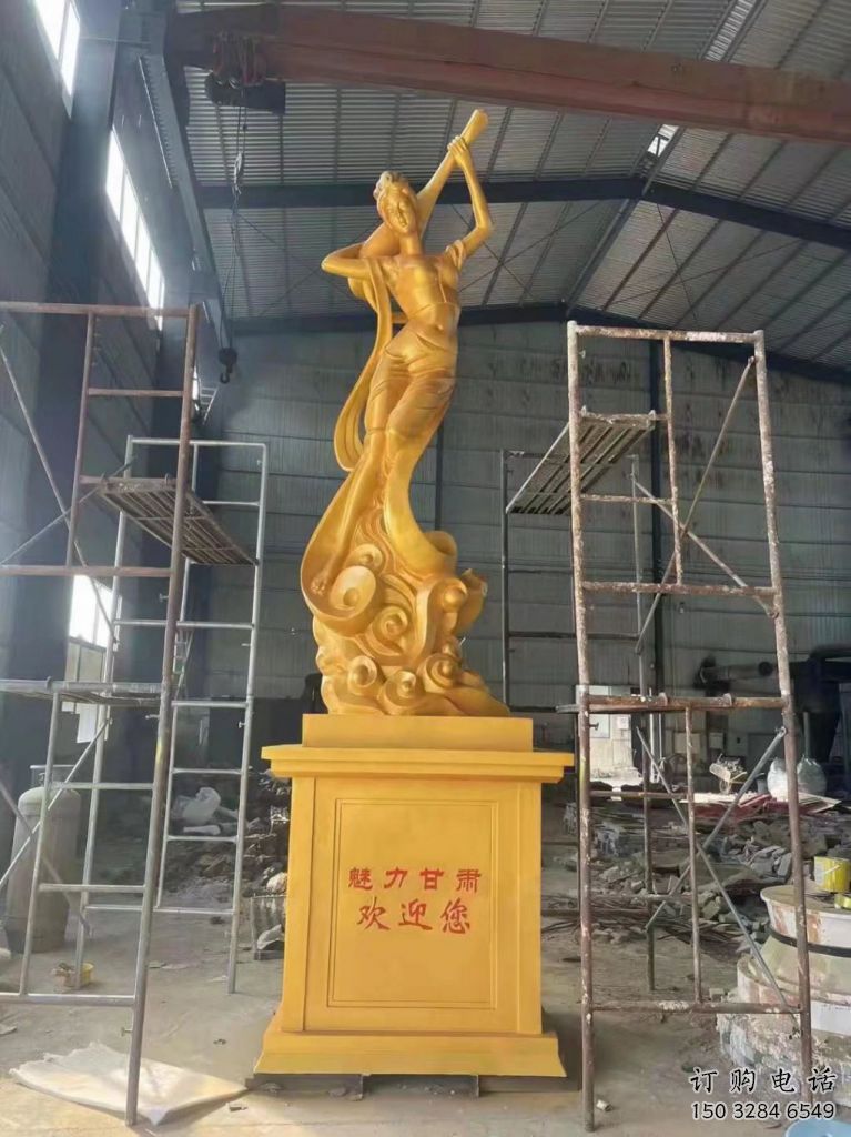 鍍金飛天雕塑廠家 鑄造擺件 戶外不銹鋼飛天雕塑廠