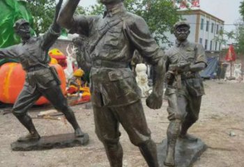 噴漆紅軍雕塑廠家 中式小品 草地紅軍雕塑廠