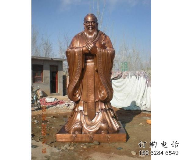 仿古孔子雕塑廠家  戶外小品  校園孔子雕塑制作廠