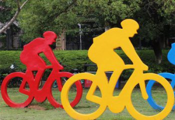 剪影騎車雕塑廠家 園林小品 現(xiàn)代不銹鋼騎車雕塑廠
