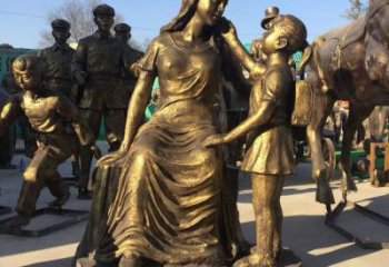 公園母愛雕塑廠家 戶外擺件 現(xiàn)代不銹鋼母愛雕塑廠