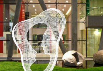 鏤空人頭雕塑廠家 園林小品  大型不銹鋼人頭雕塑廠