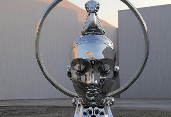 現代頭像雕塑廠家 大型別墅區擺件  鏡面不銹鋼頭像雕塑廠