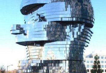 幾何人頭雕塑廠家  公園小品  異形不銹鋼人頭雕塑廠