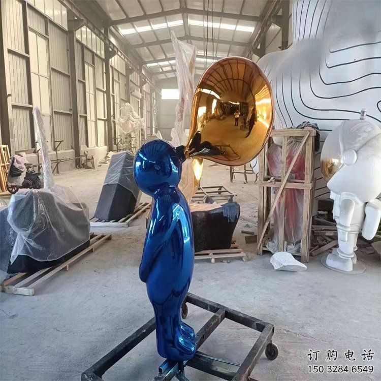 異形人偶雕塑廠家 現(xiàn)代小品  幾何不銹鋼人偶雕塑廠