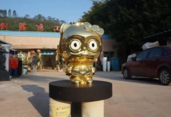 街頭人偶雕塑廠家 大型別墅區(qū)擺件 鍍金不銹鋼人偶雕塑廠