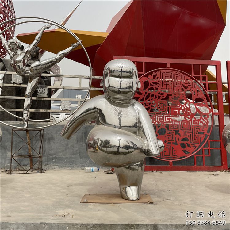 大型嬰兒雕塑廠家 鍛造小品  現(xiàn)代不銹鋼嬰兒雕塑廠