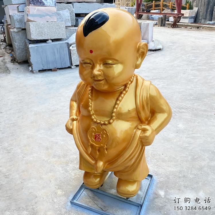 鍍金嬰兒雕塑廠家 鑄造擺件 創意不銹鋼嬰兒雕塑工廠