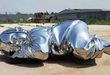 鏡面嬰兒雕塑廠家 大型擺件  戶外不銹鋼嬰兒雕塑廠