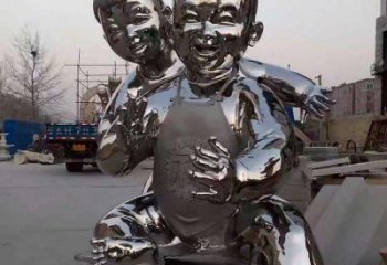 廣場(chǎng)嬰兒雕塑廠家  街頭小品  仿真不銹鋼嬰兒雕塑廠