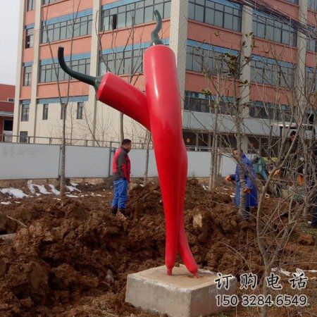 中式辣椒雕塑廠家  公園小品 游樂場(chǎng)不銹鋼辣椒雕塑廠