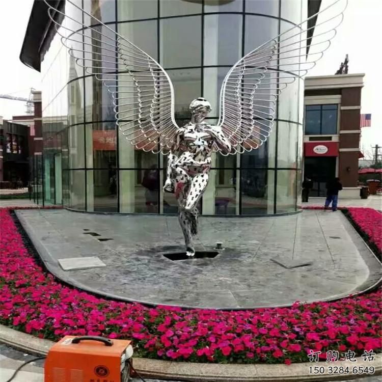 街頭精靈雕塑廠家 大型別墅區擺件 鏤空不銹鋼精靈雕塑廠